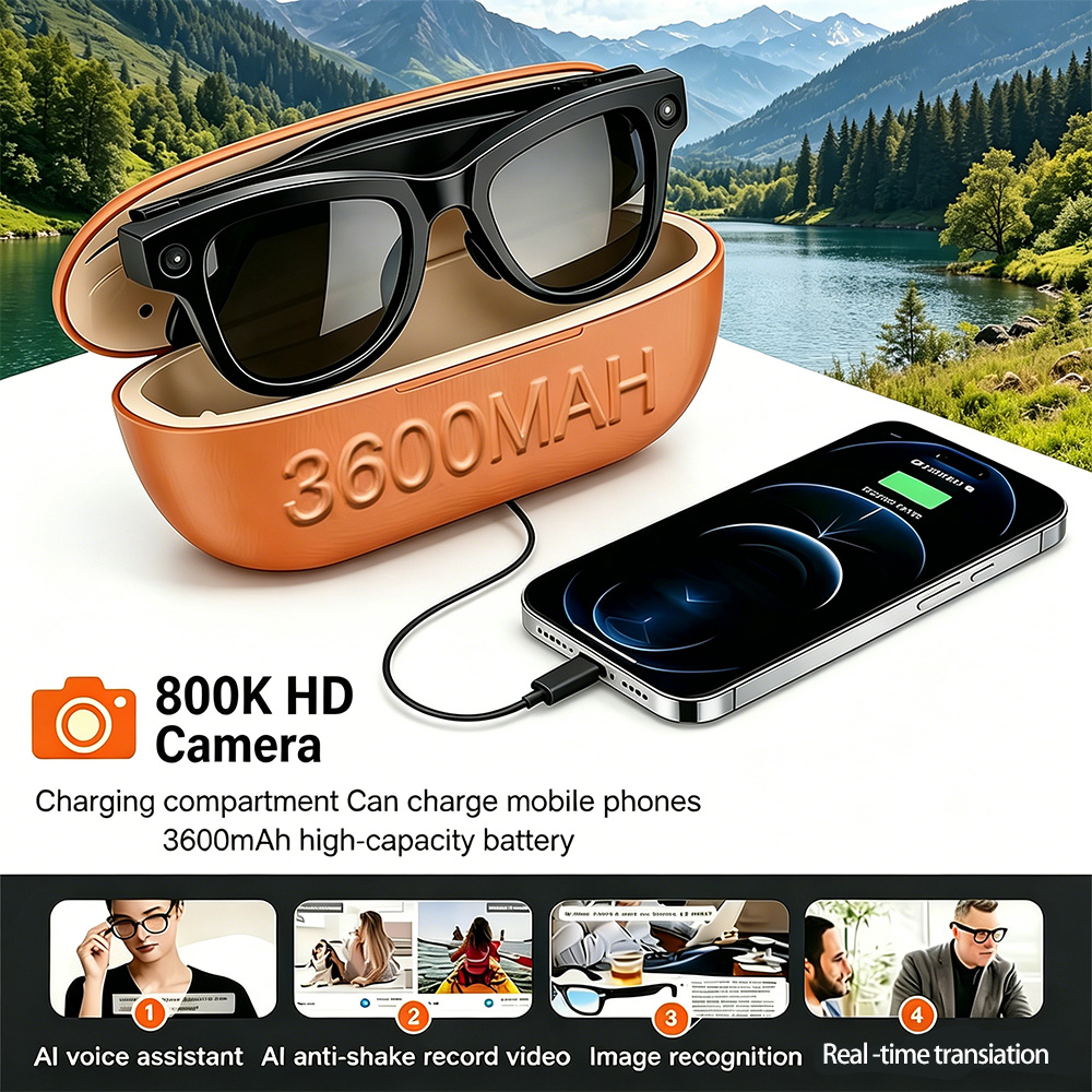 Smart Glasses Ar - 2026 Neue KI-Smart-Brille mit Kamera, Videoaufnahme,
