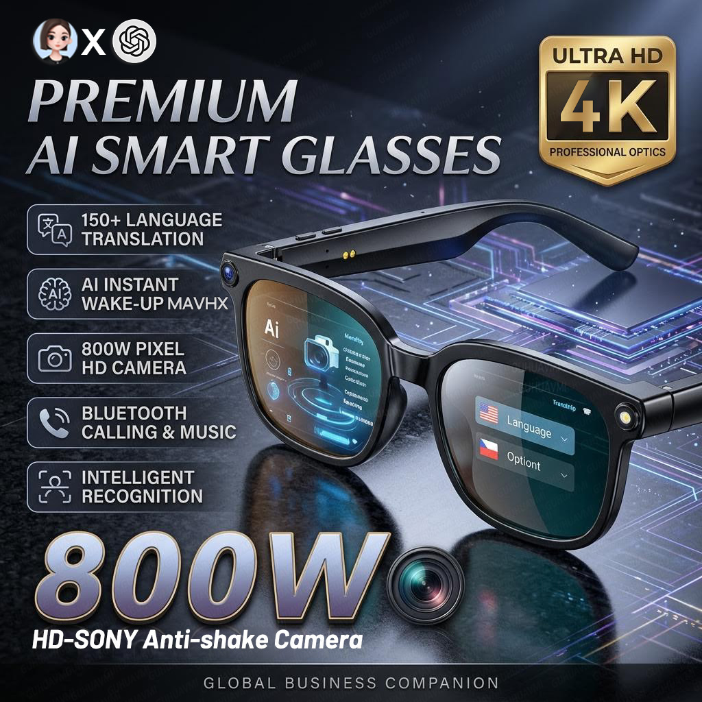 Smart Glasses Ar - 2026 4K 8MP Smart-Brille für Herren