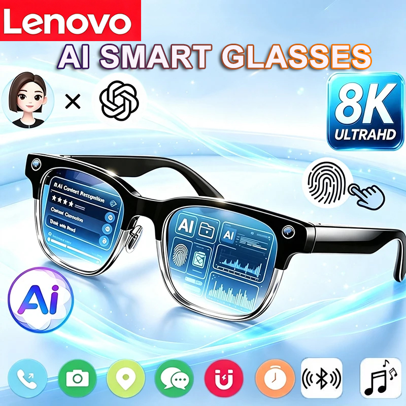 Smart Glasses Ar - Lenovo 8K HD KI-Smart-Brille KI-Übersetzung Freisprechfunktion